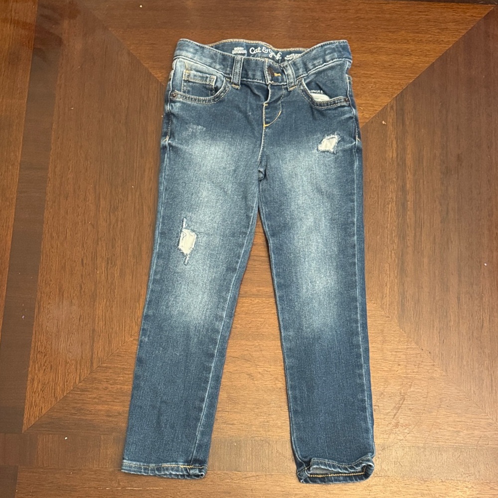 Cat & Jack Dark Blue Distressed Jeans